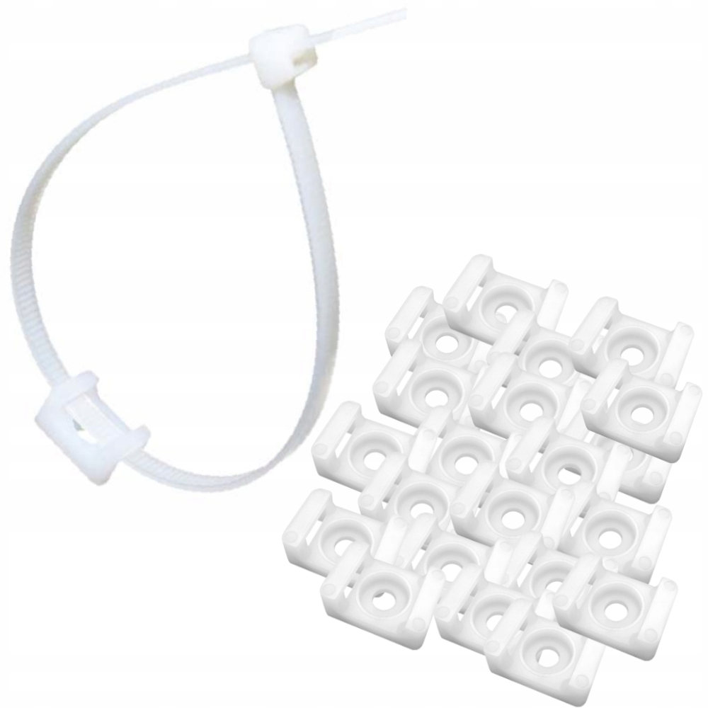 

Mocowanie Uchwyt Opaski Kablowej 22x16 mm 20 Sztuk