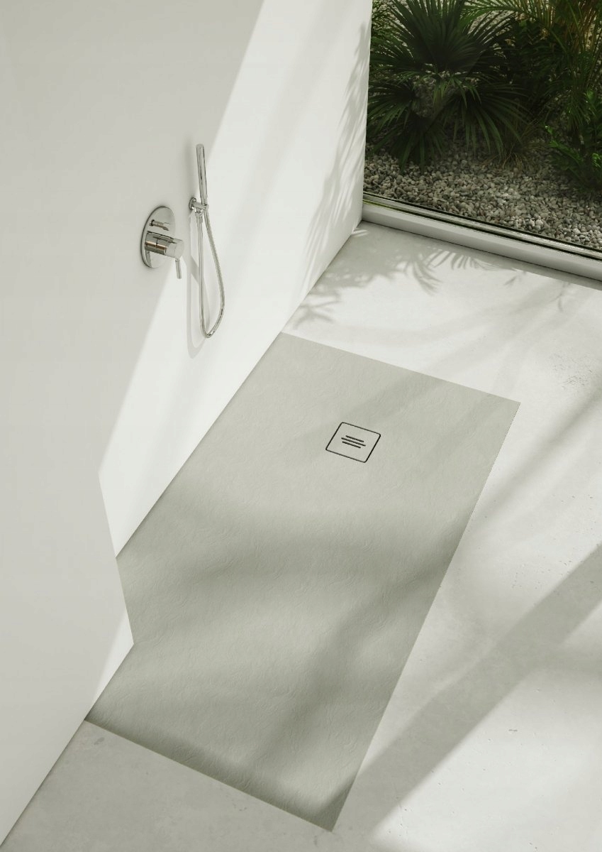 Композитний душовий піддон PROTOS Grey Stone 80x70 Довжина борта 80 см
