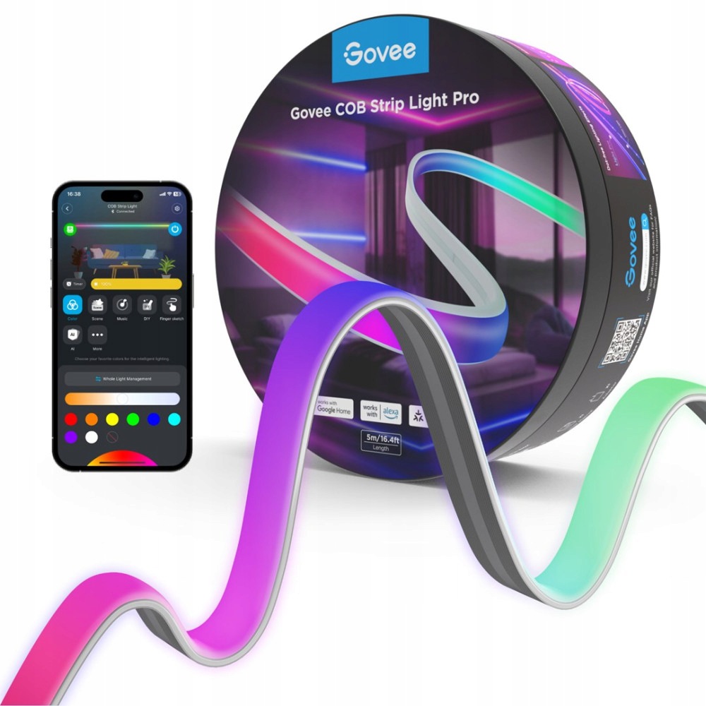 Govee Taśma Led Cob 3m, Wi-Fi, Bluetooth H61E5