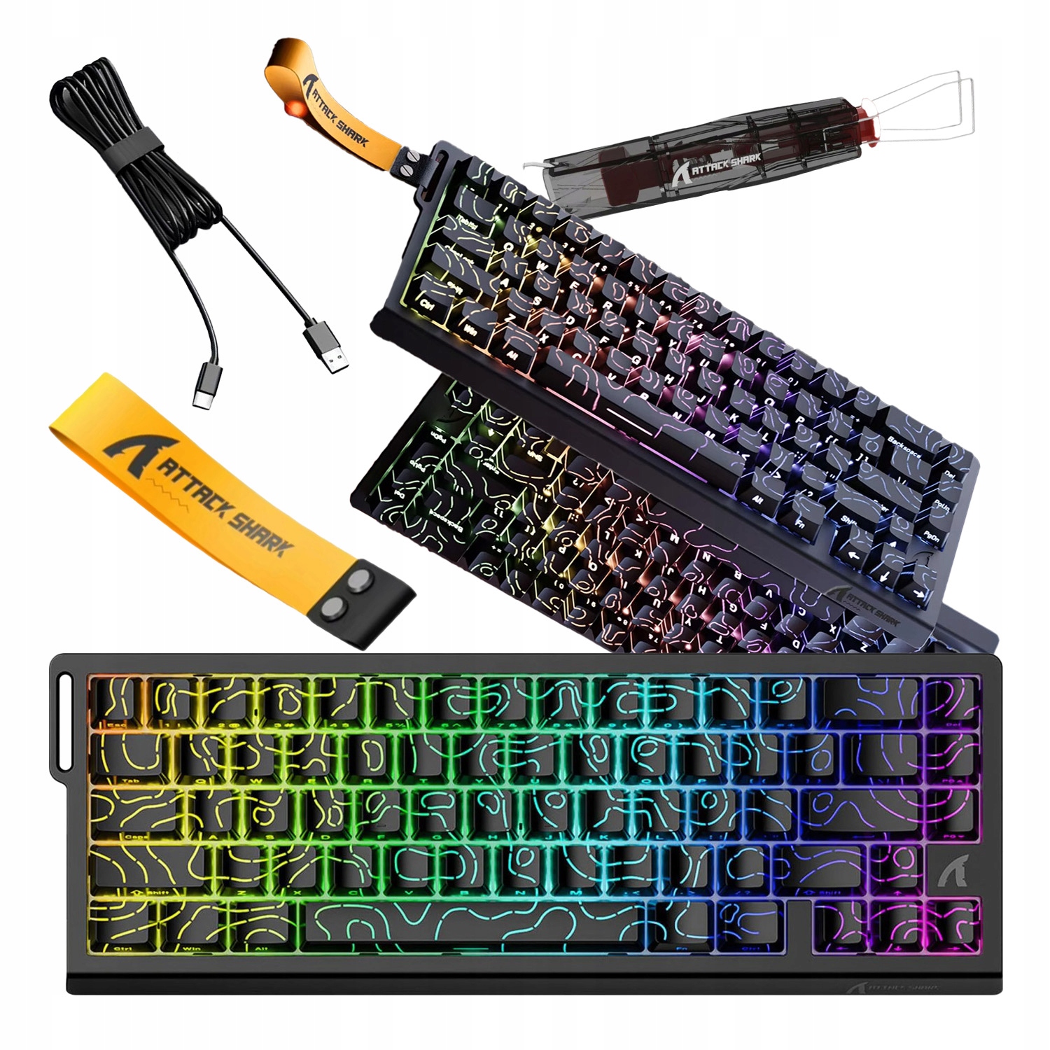 Mechaniczna klawiatura Attack Shark X68 He 16M Rgb Hall Effect 8000Hz Usb-c