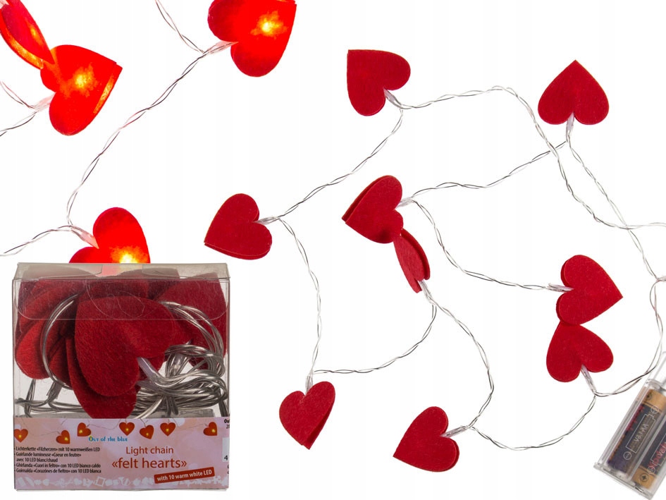 

Girlanda Serduszka Serca Filcowe Led Dekoracja