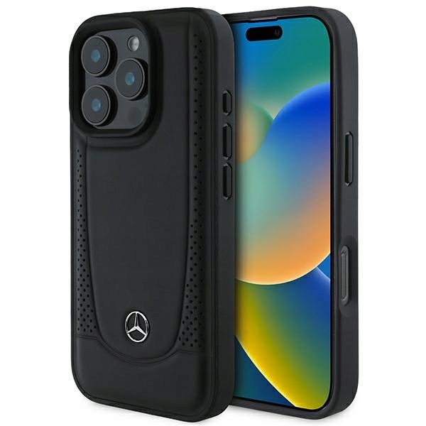 Pouzdro pro iPhone 16 Pro Max Mercedes Kožené Černé