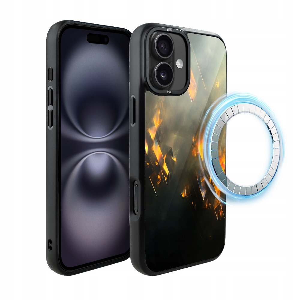 Matný Pouzdro Ibizu DropGuard pro iPhone 16 s MagSafe, zlaté jiskry