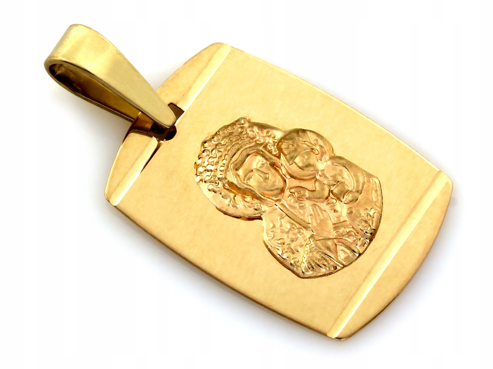 Zlatý medailonek 585 Vojenská Známka s matkou Božskou Čenstochovskou 0.87g přijímání