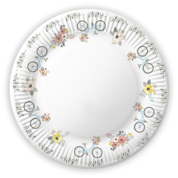 

Talerz talerzyki papierowe 23cm T01 Rowerki 8szt