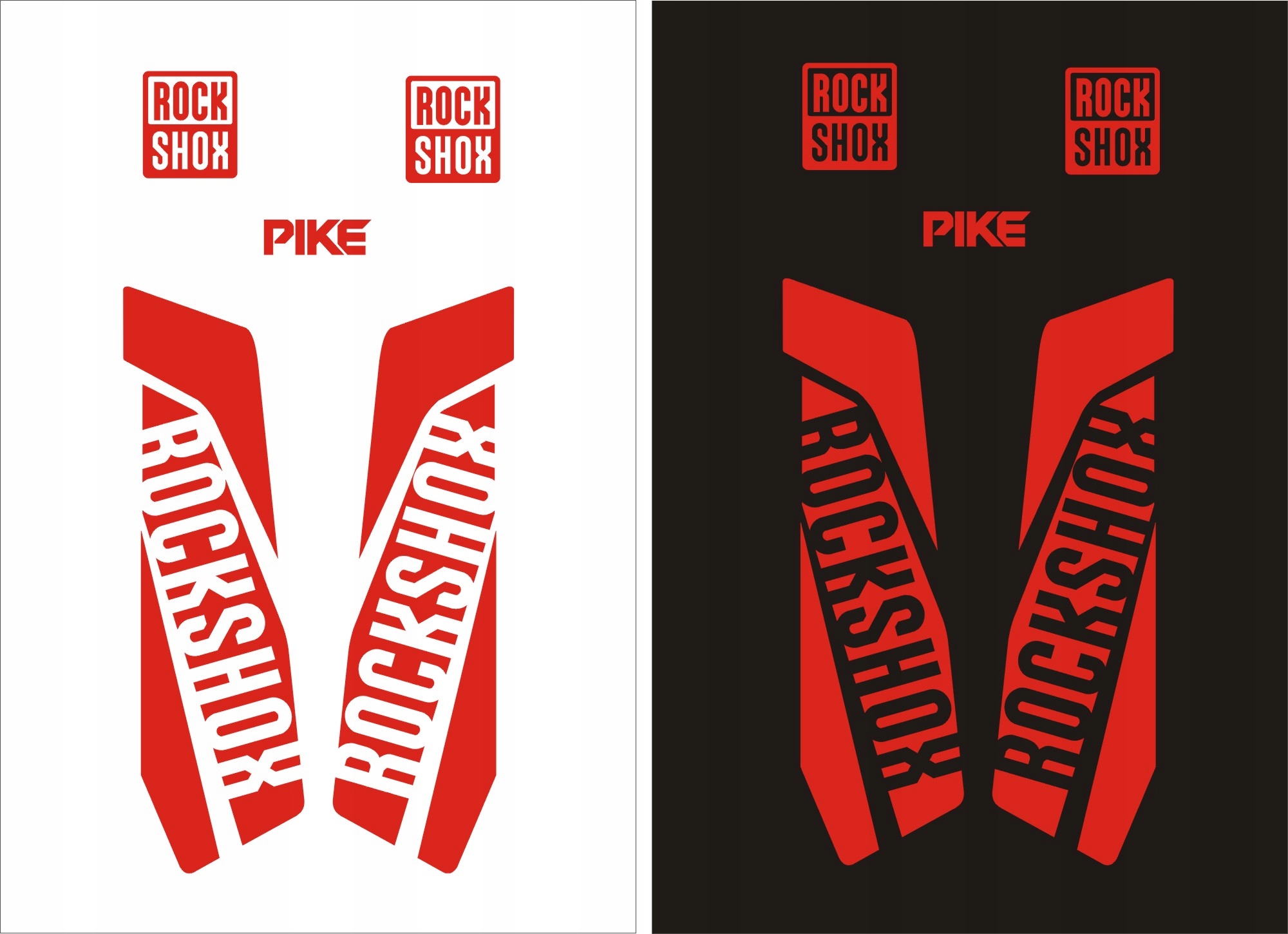 PIKE ROCK SHOX czerwone naklejki na amortyzator Długość 0 mm