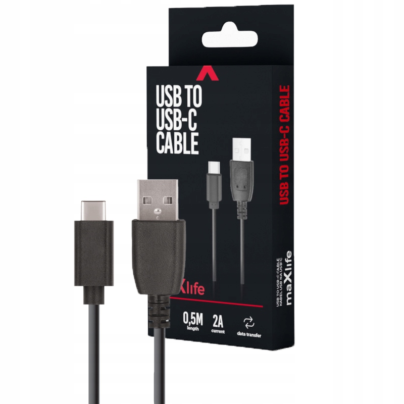 

Maxlife Kabel Ładowarka 2A 0.5m Usb do Usb-c Typ C