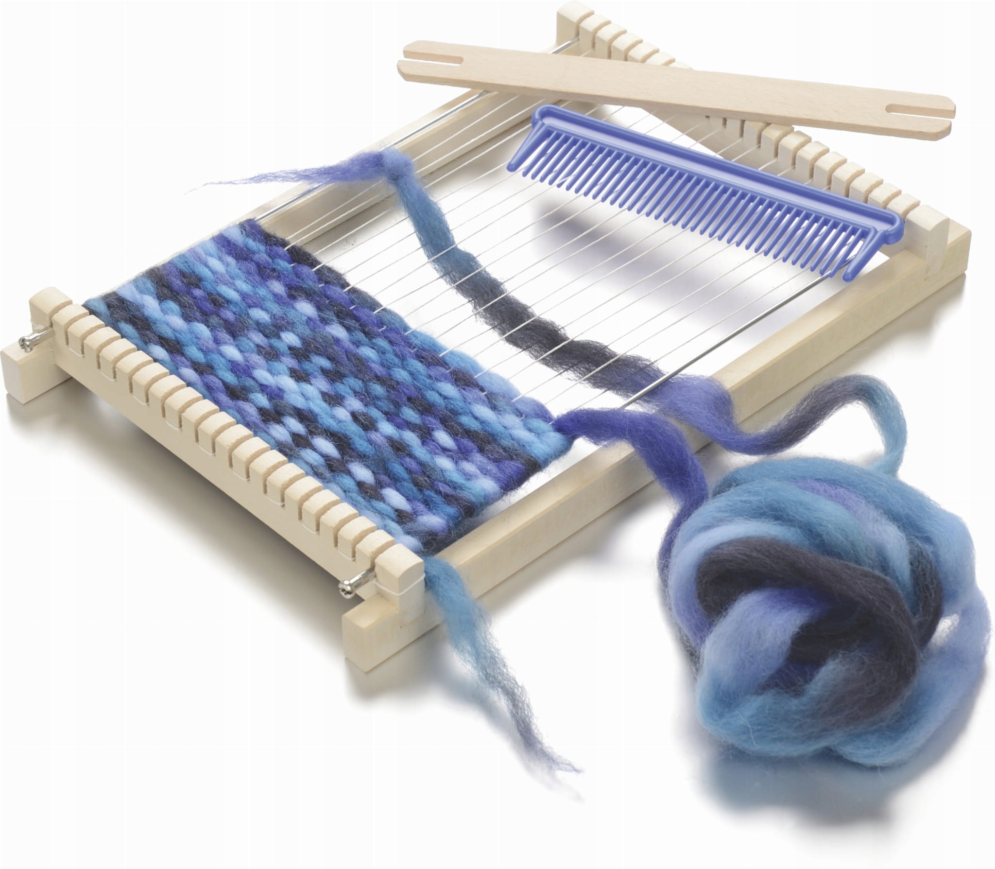 Dřevěná tkalcovský stav tkalcovna na makačku, tkalcovský stav pro děti Knor, kilimy 19x29 Cm