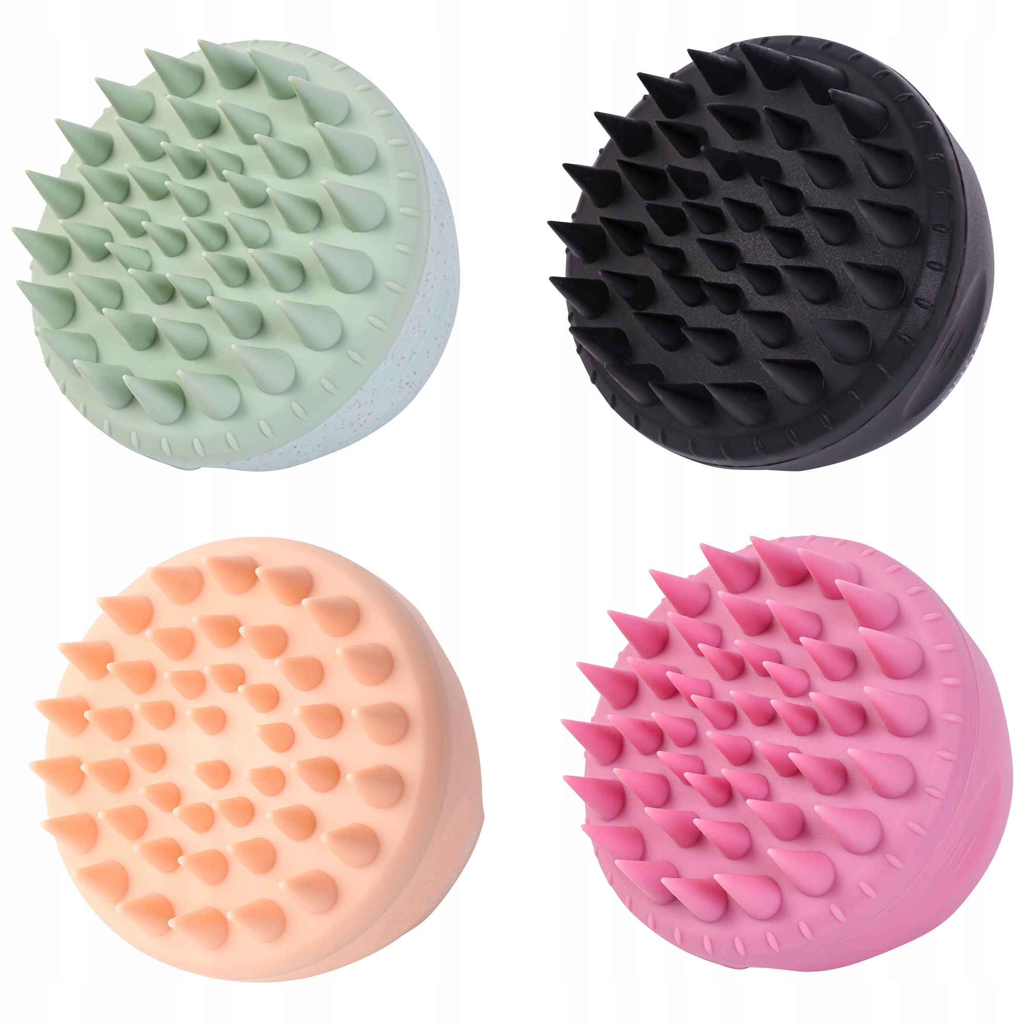 Sada 4 x Masážní Přístroj na mytí vlasů, masáž hlavy, silikonový, Aura