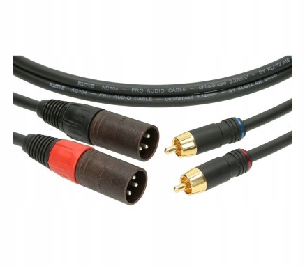 Klotz AL-RM0030 kabel audio Rca do Xlr męski 0.3m Podwójnie ekranowany