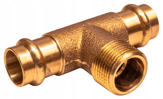 B-press T-rozdělovač 18x3/4x18 Vnější Závit Měď Conex