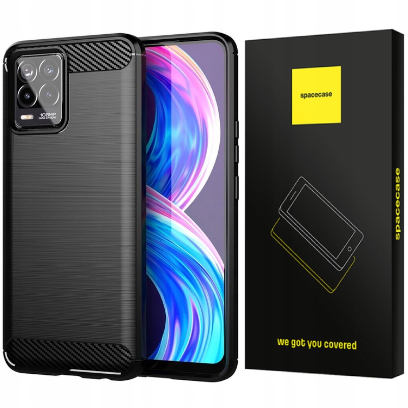 

Etui Pancerne Carbon do Realme 8/8 Pro Szkło 5D