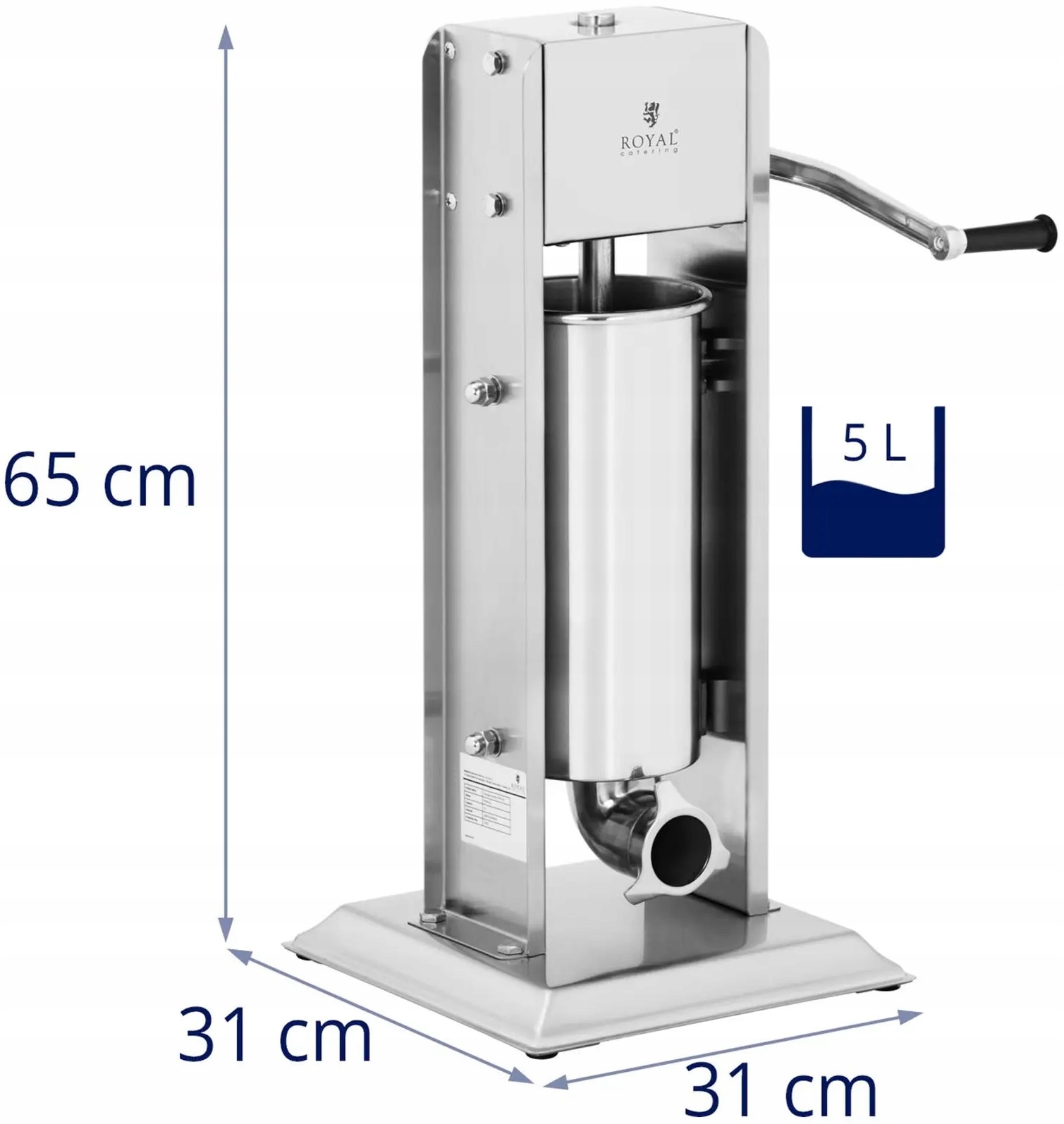 Nadziewarka do kiełbas pionowa ręczna 5 L Royal Catering RCWV-5L 10010864