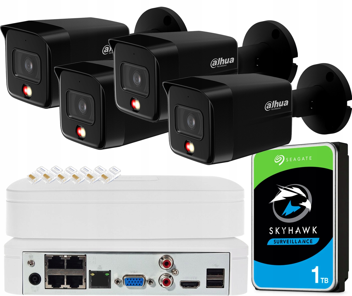 Sada na monitorovanie Ip 6MPx Dahua Vonkajšia 4 kamery IPC-HFW1639TC-A-IL PoE