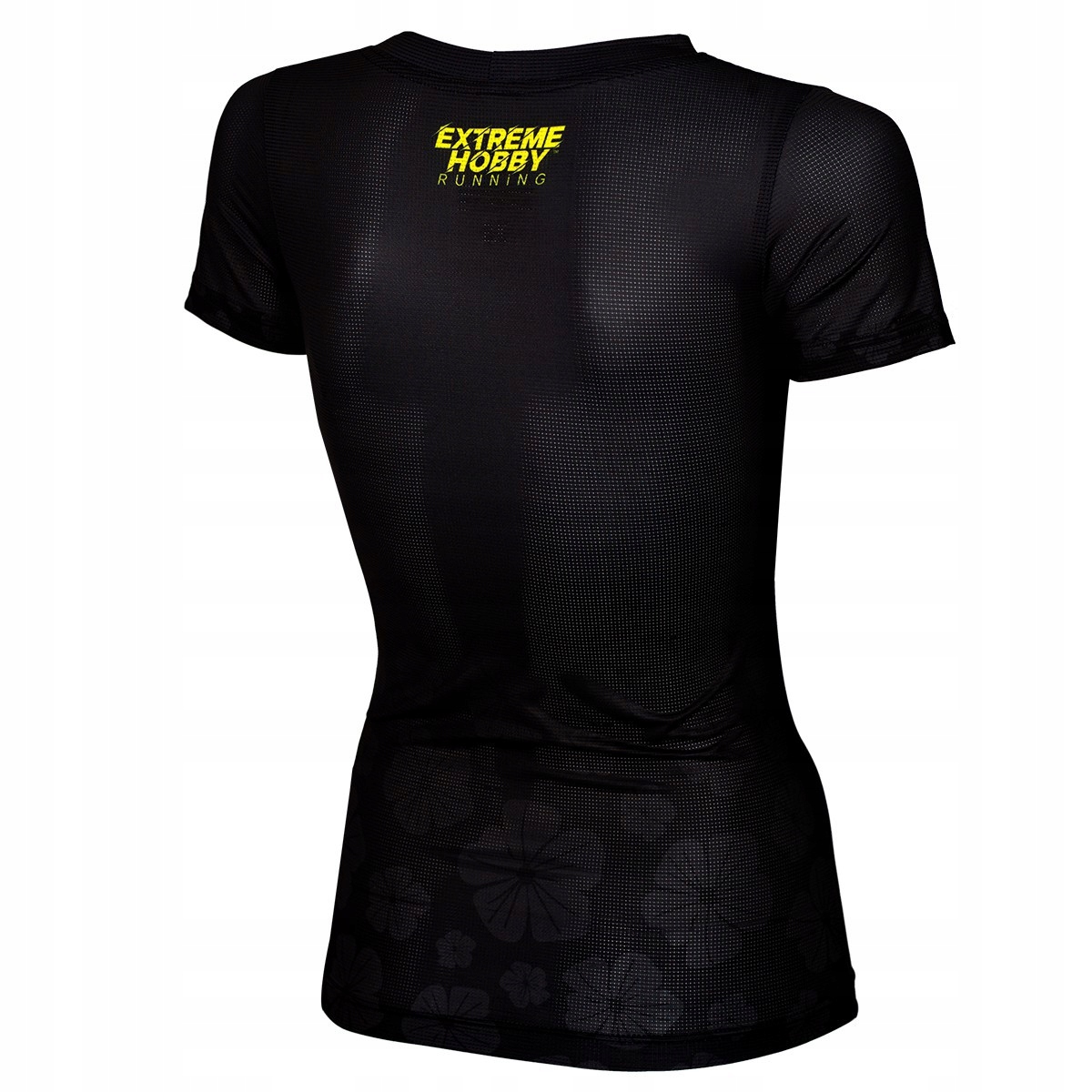 Koszulka do biegania damska FLOWERS SZARY L Rękaw krótki rękaw