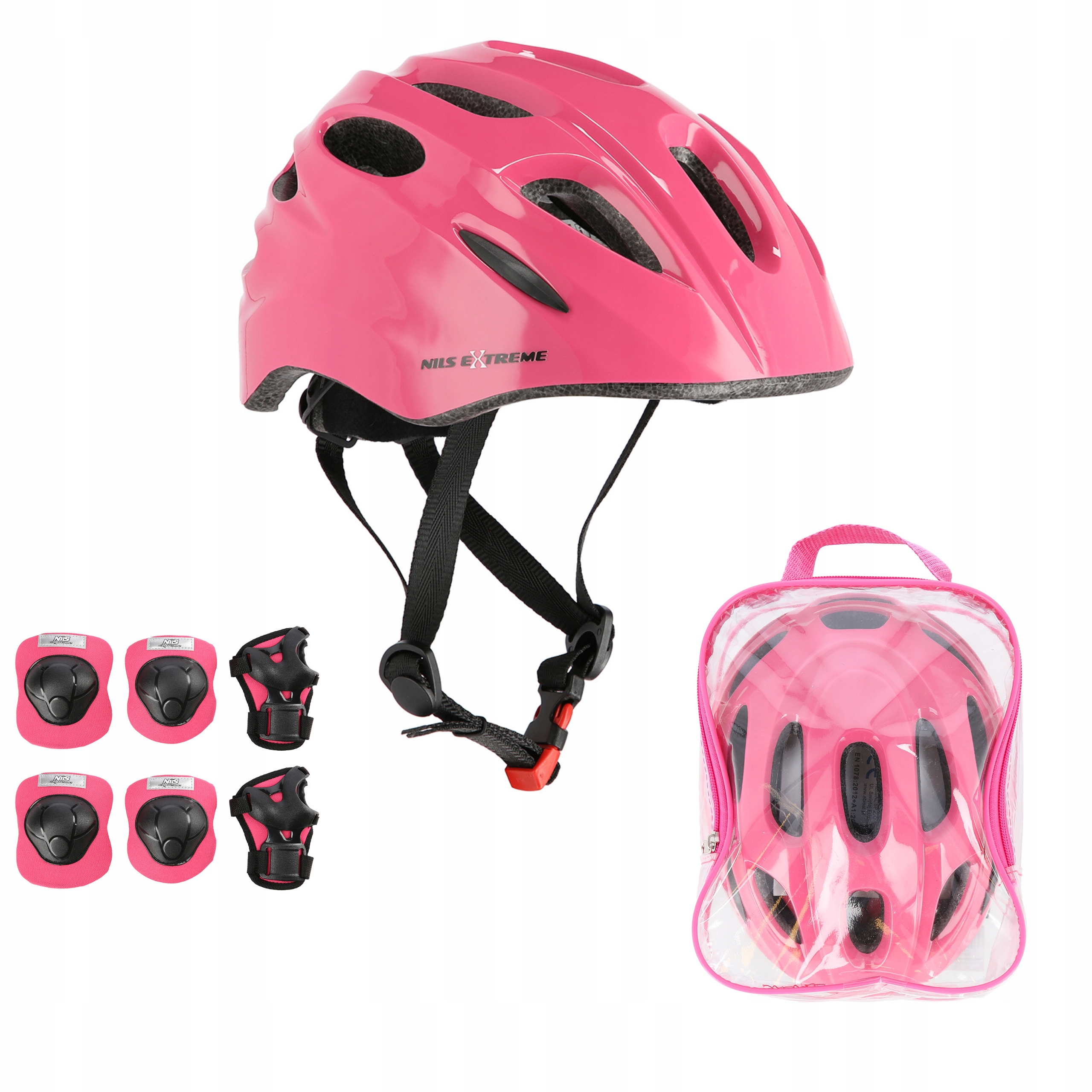 Kask i ochraniacze zestaw na rolki deskorolkę 7 elementów Xs Nils Extreme