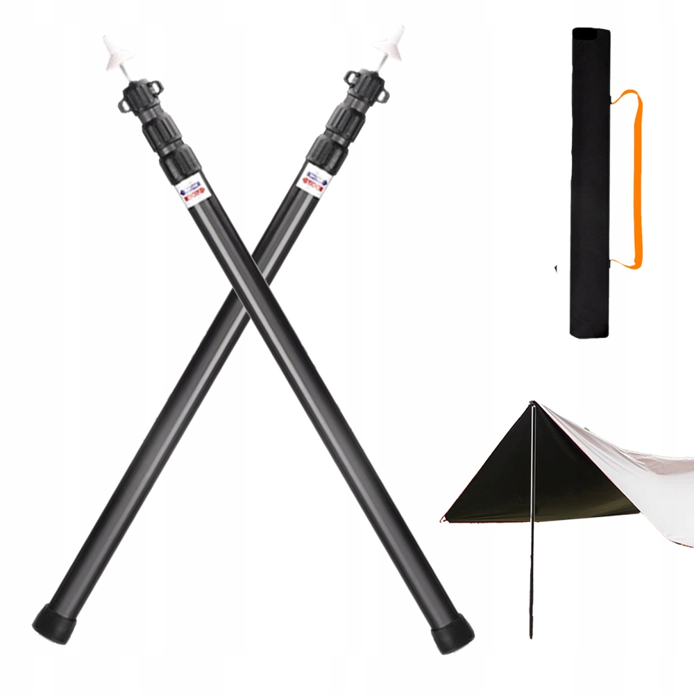 2PCS Teleskopowa Kijki Do Markizy Do Namiotu Kempingowego