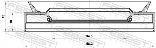 Febest 95PDS-36581018C Pierścień uszczelniający, wał napędowy