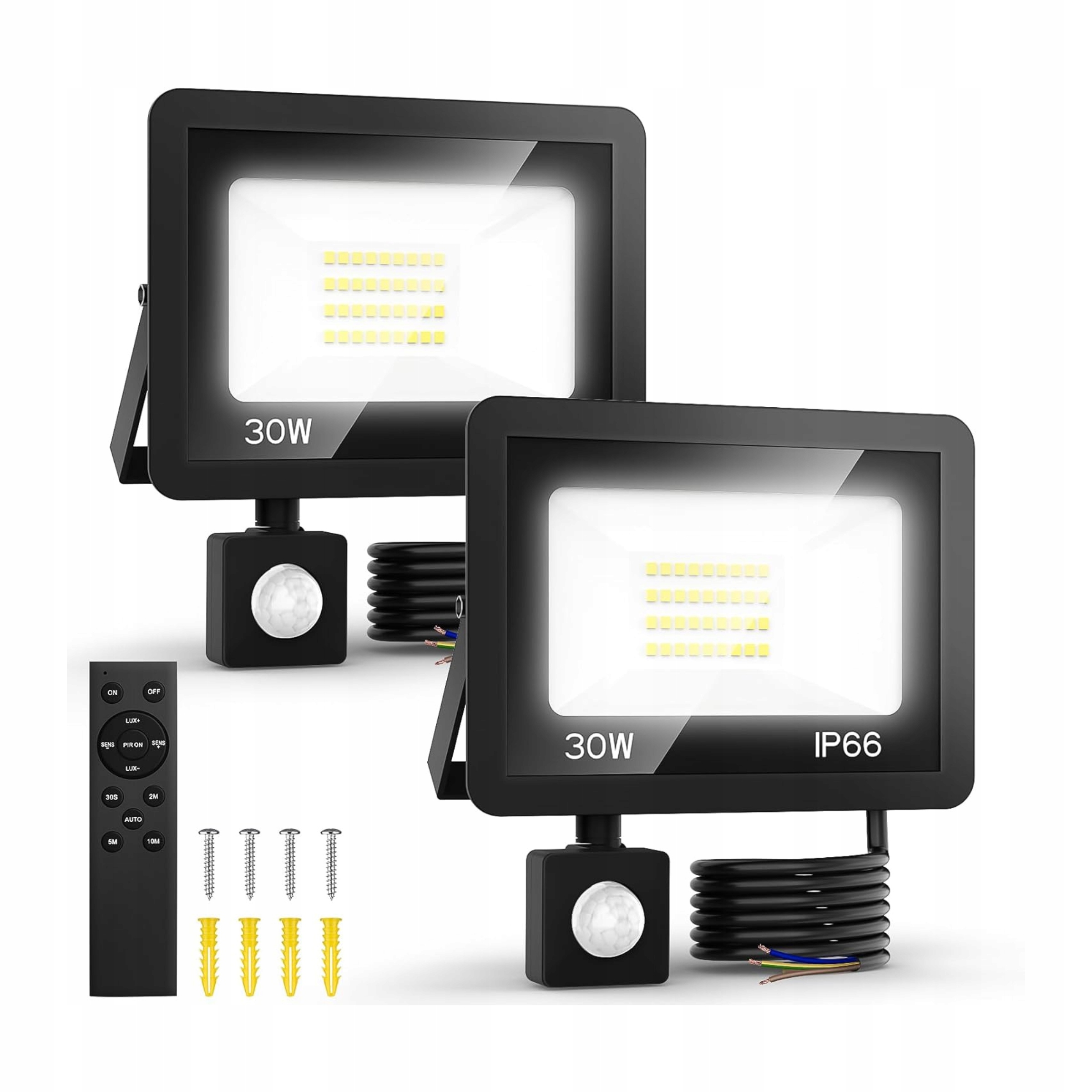 Halogenový Led reflektor 30W 2500LM IP66 Snímač pohybu 6500K Sada 2 Ks