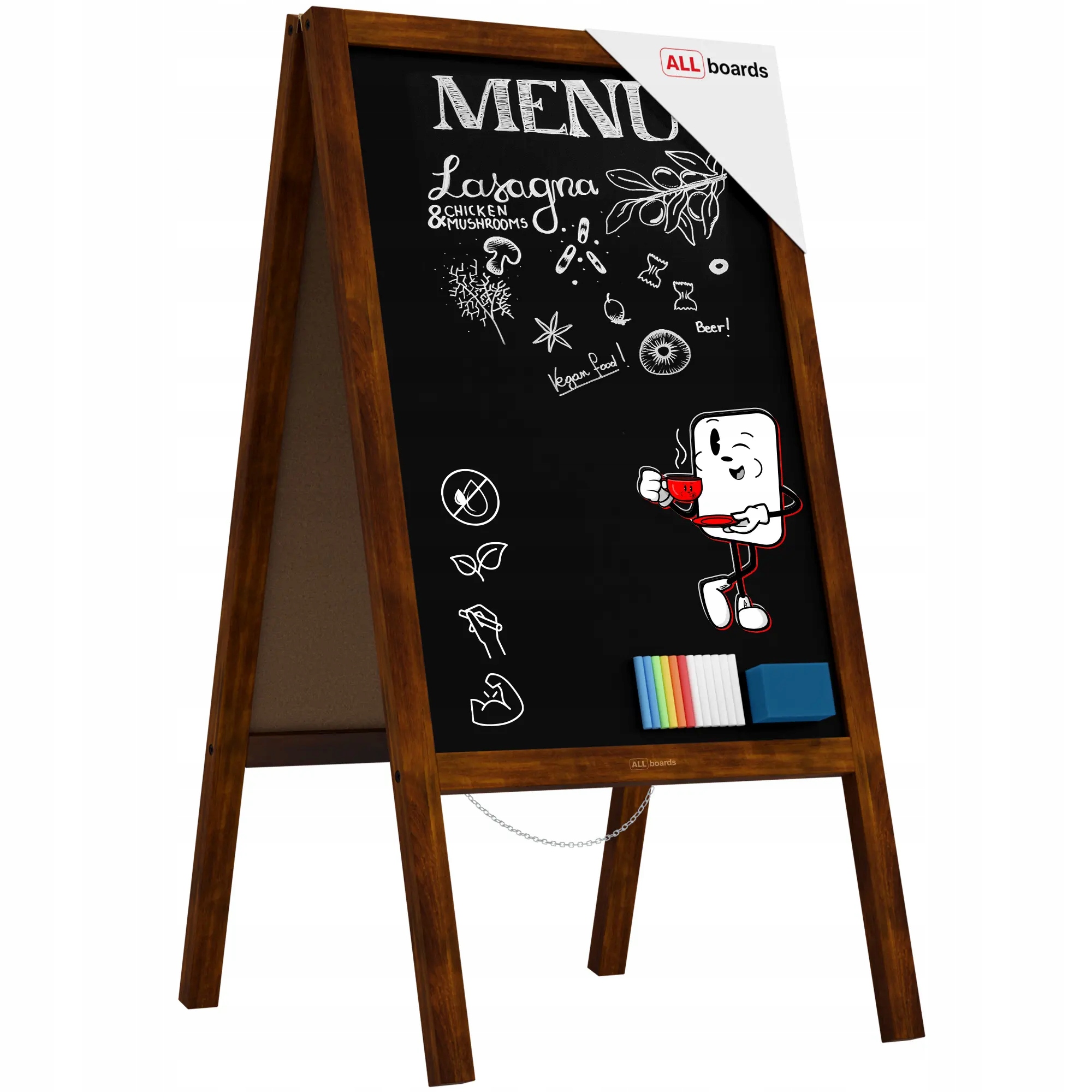 Potykacz reklamowy kredowy 118x61 cm stojak tablica kredowa