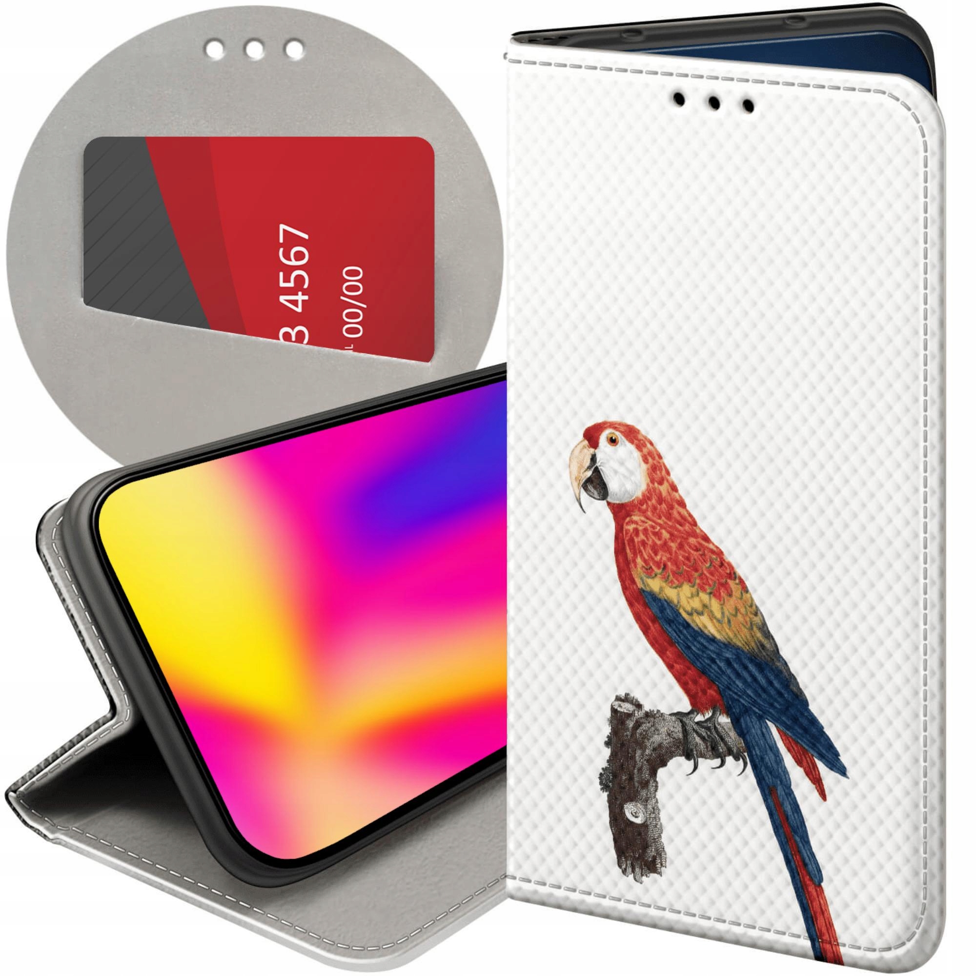 Etui Z Klapką Do Honor MAGIC7 Pro Ptaki Ptak Papuga Koliber Futerał
