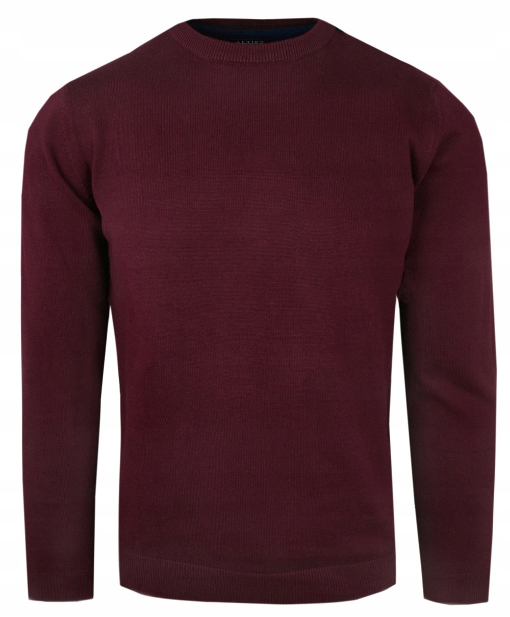 Pánský svetr s kulatým výstřihem (U-Neck) Alties Bordový M