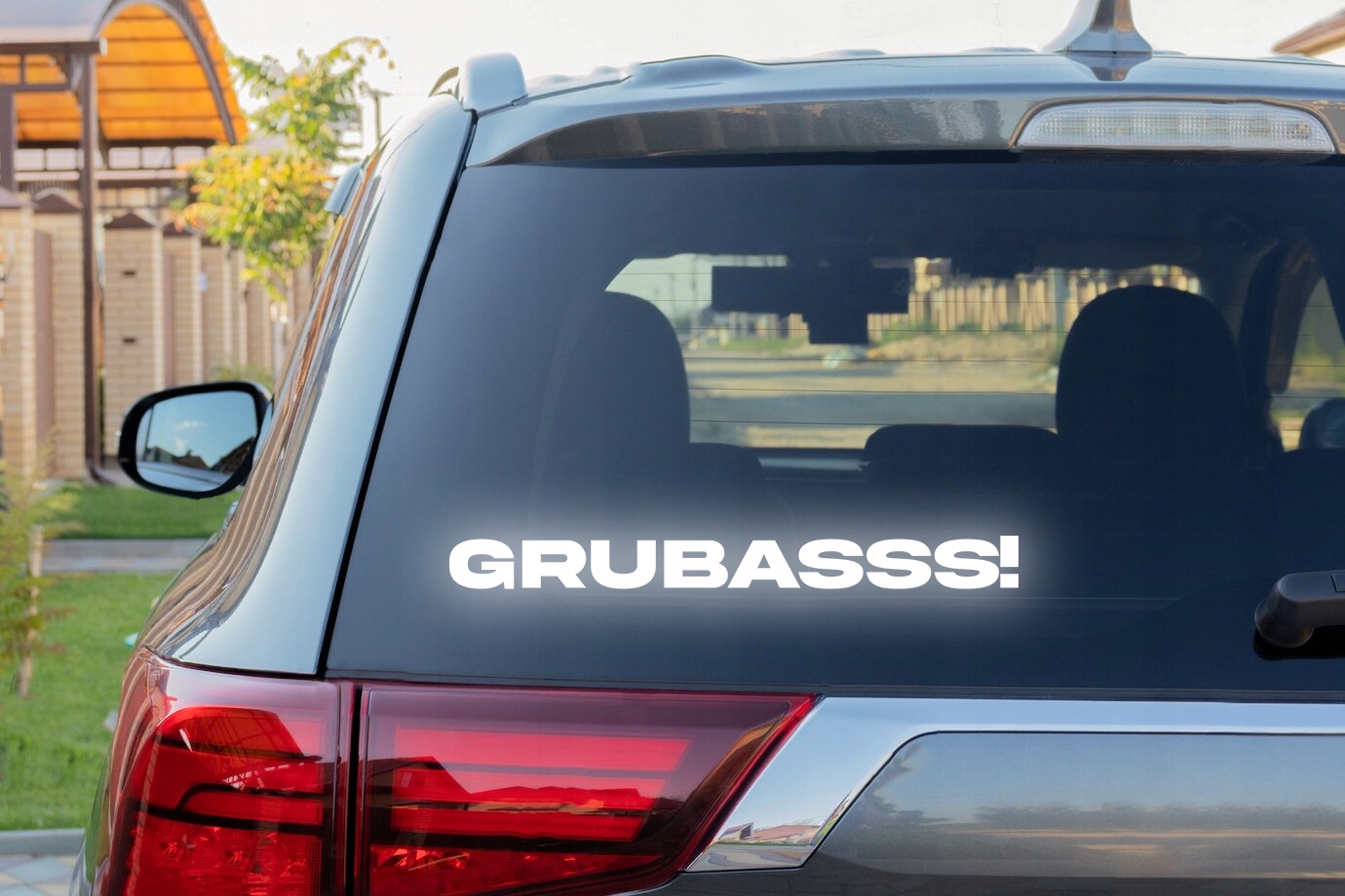 GRUBASSS! - Naklejka na samochód na auto - ODBLASKOWA| HOLOGRAM Producent Inny