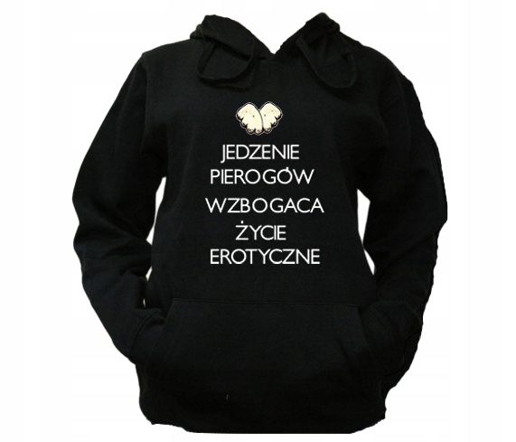 

XL Bluza Kaptur Damska Pierogi Tekst Napis Wzory