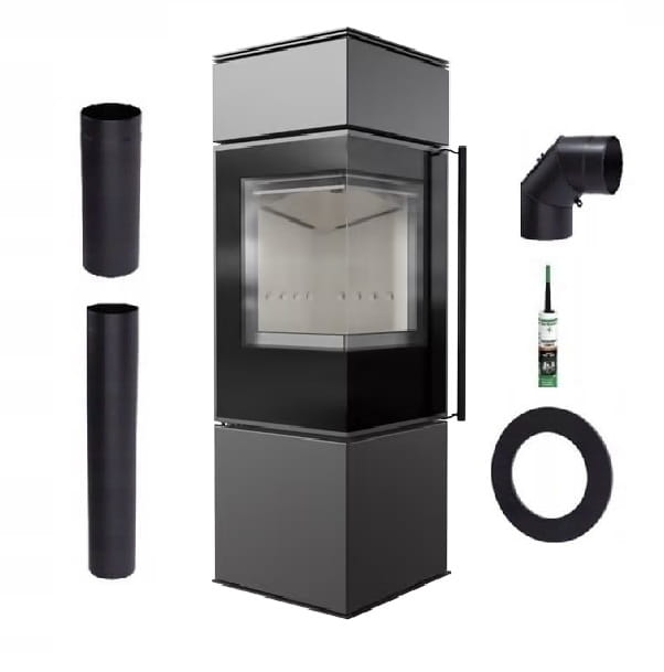 Volně Kamna Ocelová Rohová Kamnáře Ren S Levá Sada