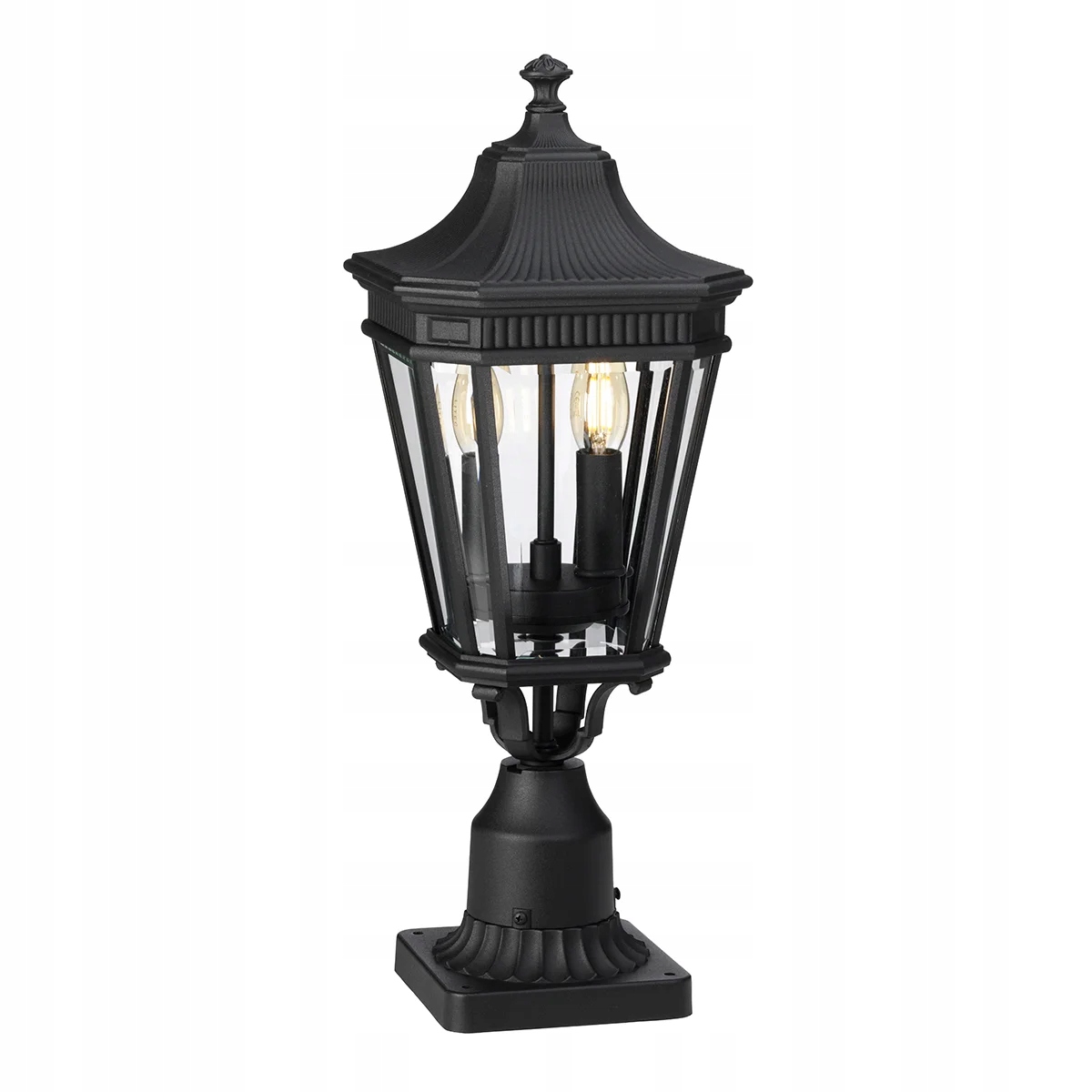 Venkovní zahradní stojací lampa černá klasická skleněná 55 cm Feiss