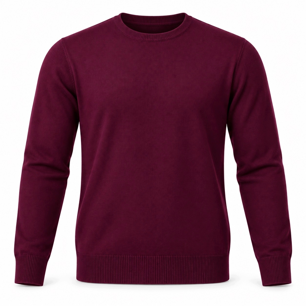 Pánský svetr z kašmíru a merino vlny, kašmírový, velikost 4XL, bordó (vínová) barva, model 131