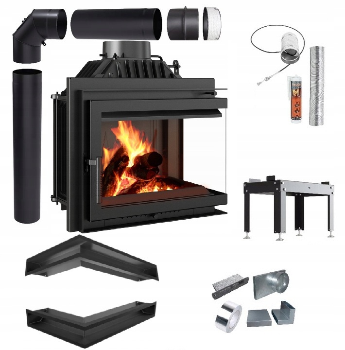 Krbová Rohová Krbová Vložka Simple 8 Pravá Eko Sada Trubky Lufty