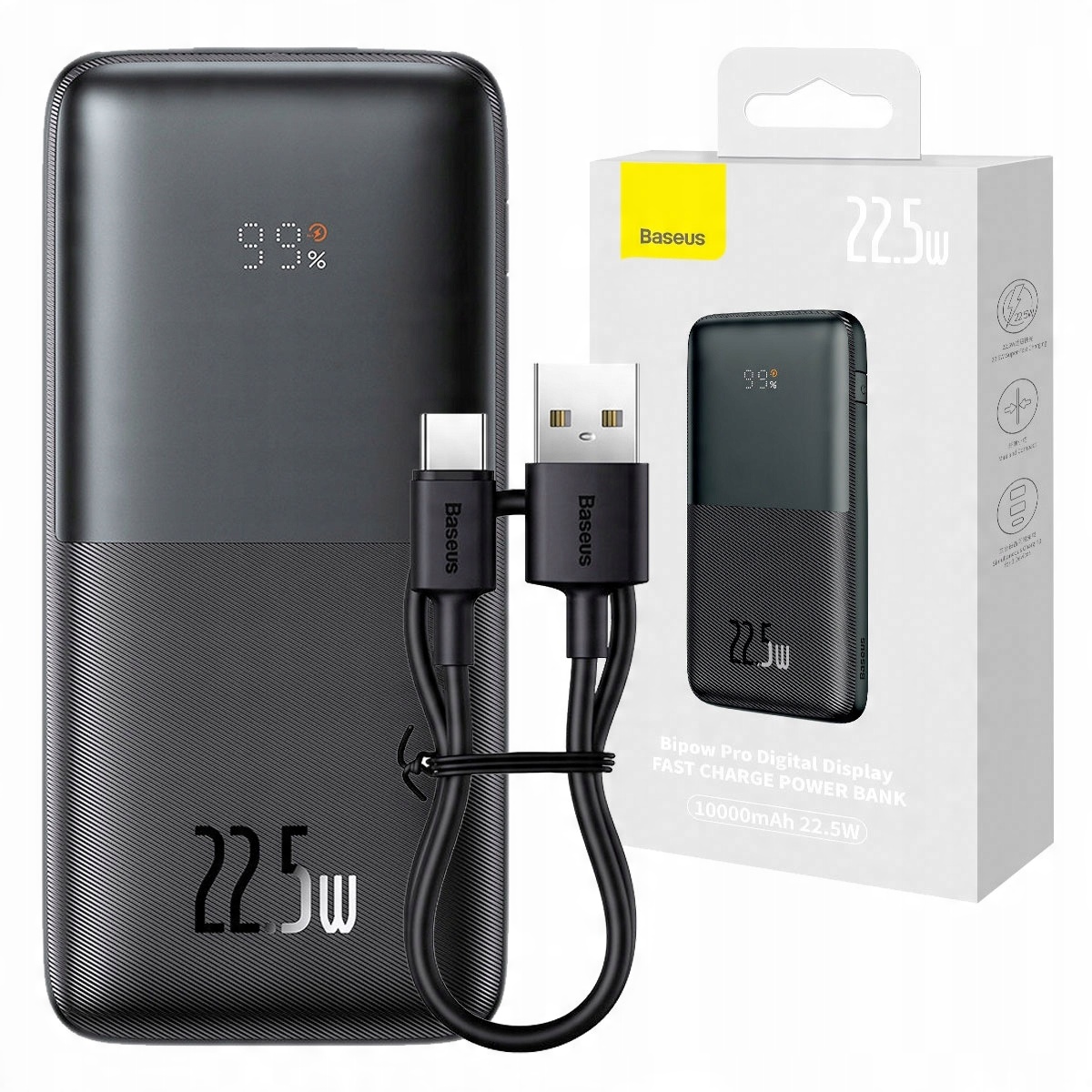 

Baseus Power Bank Usb-c 2x Usb 10000mAh 22,5W Led