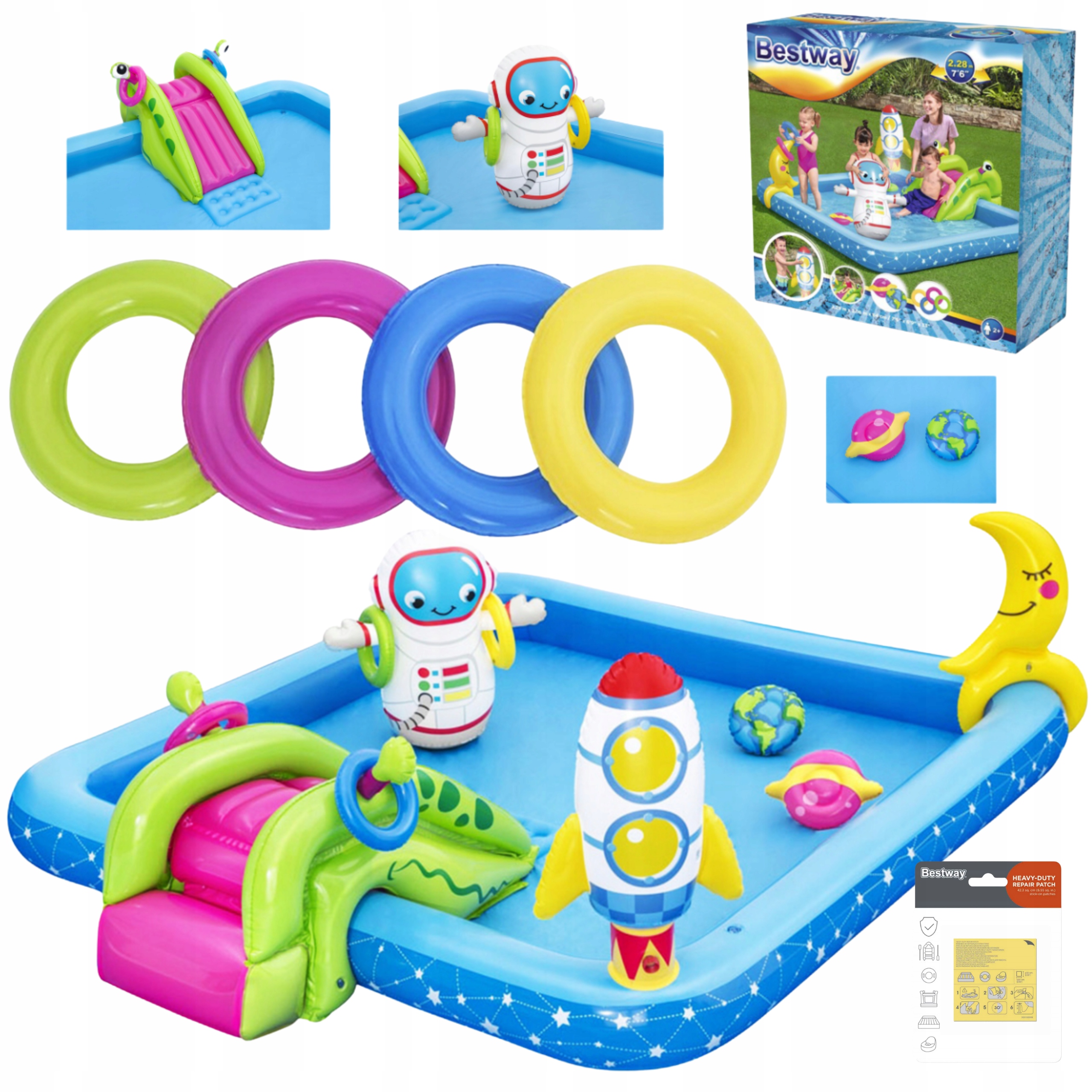 Wodny Basen Dmuchany Bestway 53126 228x206 CM Dla Dzieci