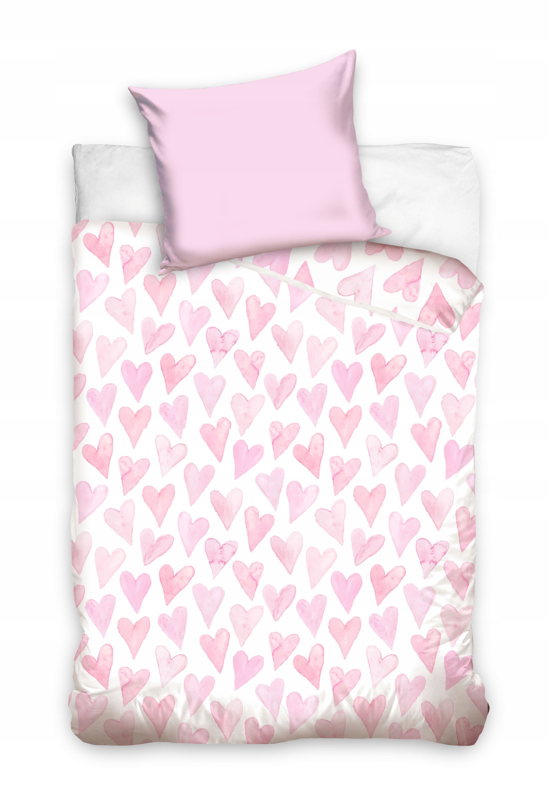 Pościel Dziecięca Różowe Serduszka 140x200cm bawełniana