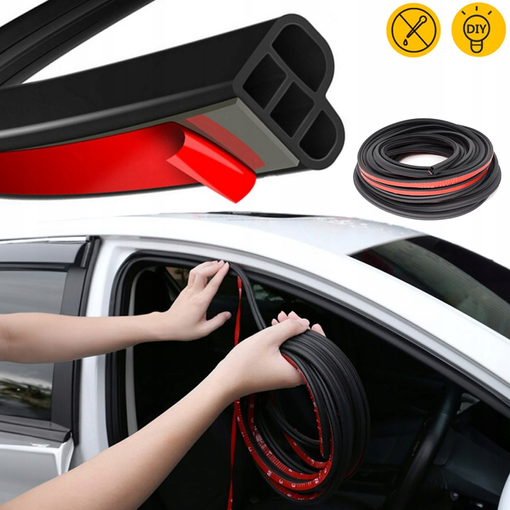 16M TAŚMA USZCZELNIAJĄCA DRZWI WYGŁUSZAJĄCA USZCZELKA, SAMOPRZYLEPNY