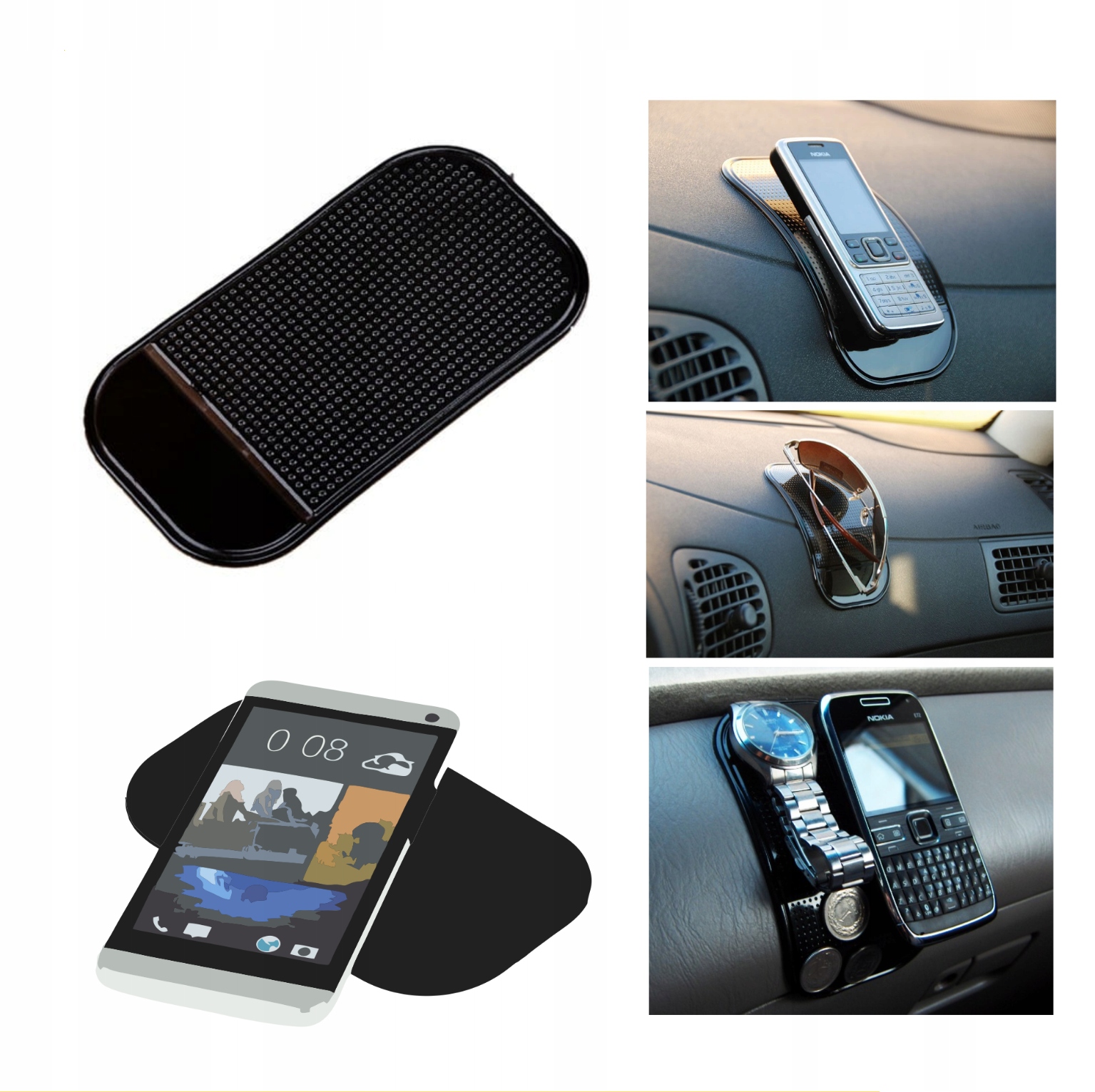 PODKŁADKA ANTYPOŚLIZGOWA pod telefon mata klucze