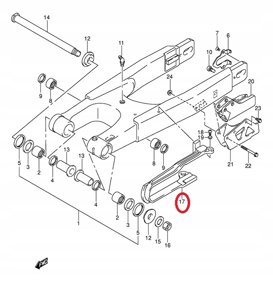 ŚLIZG ŁAŃCUCHA NAPĘDOWEGO SUZUKI DR-Z DRZ 400 00- Produkt wprowadzony do obrotu na terenie UE przed 13.12.2024 Tak