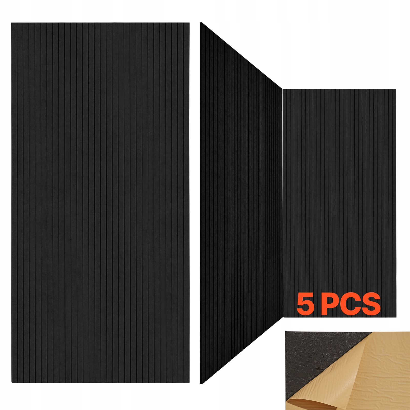 Vevor 5-PAK Paneli Akustycznych Samoprzylepnych 1200X600X10MM Czarny