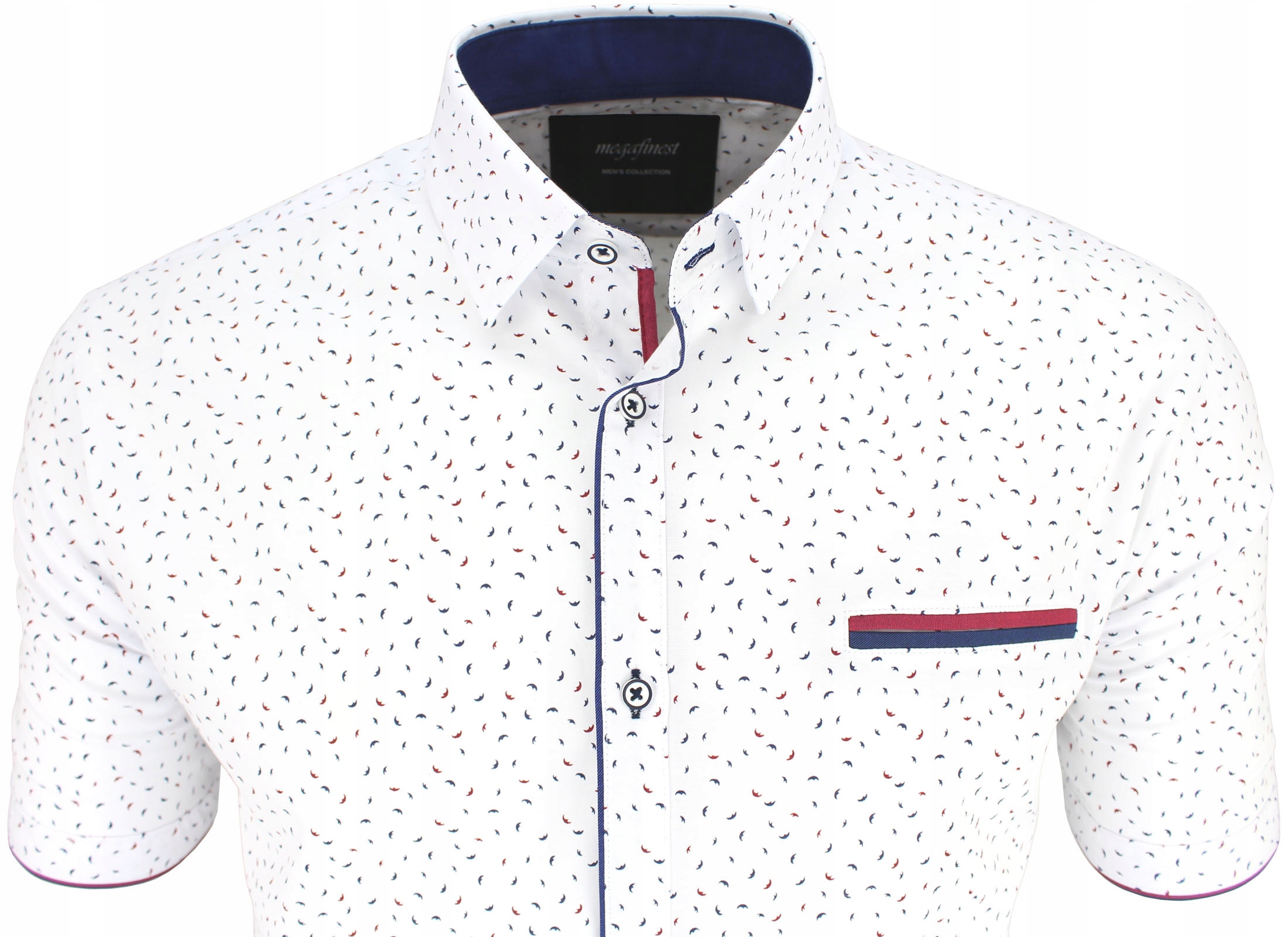 

Biała koszula męska z krótkim rękawem 613 2xl XXL