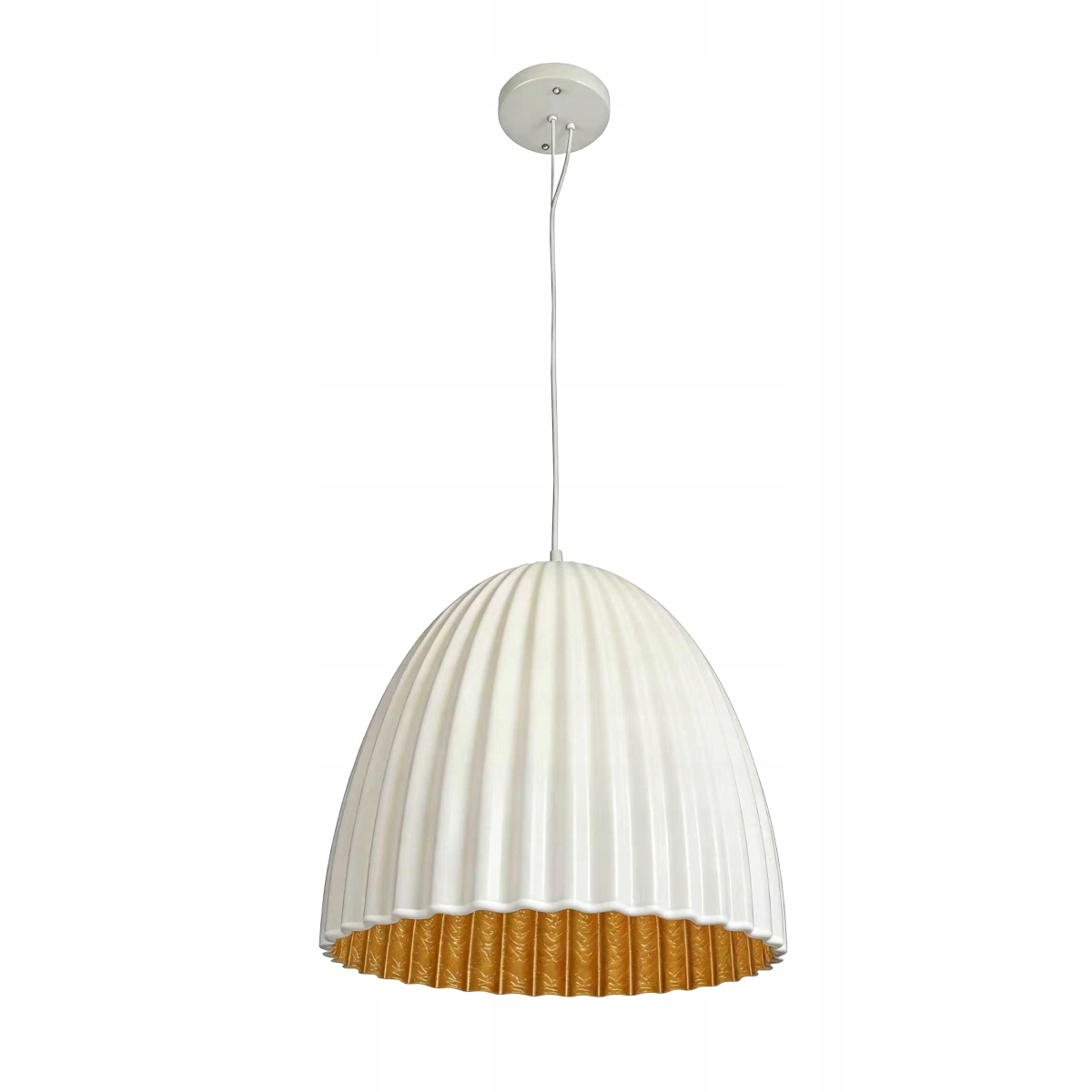 Lampa wisząca Elva biały ryflowany klosz do salonu gwint E27 Light Prestige