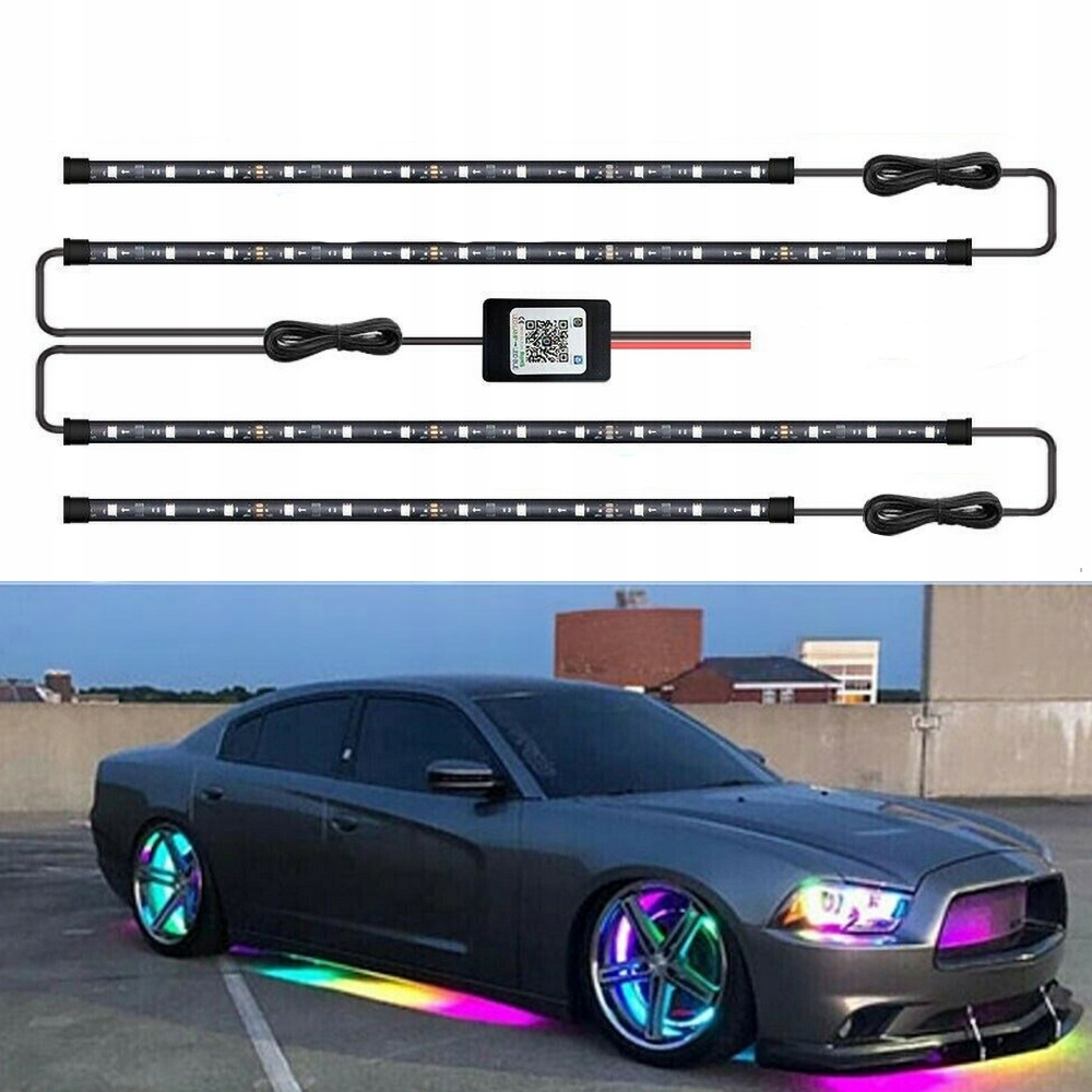 Osvětlení Podvozku Pod Auto Led Rgb Neon 2x0.6 2x0.9 m App