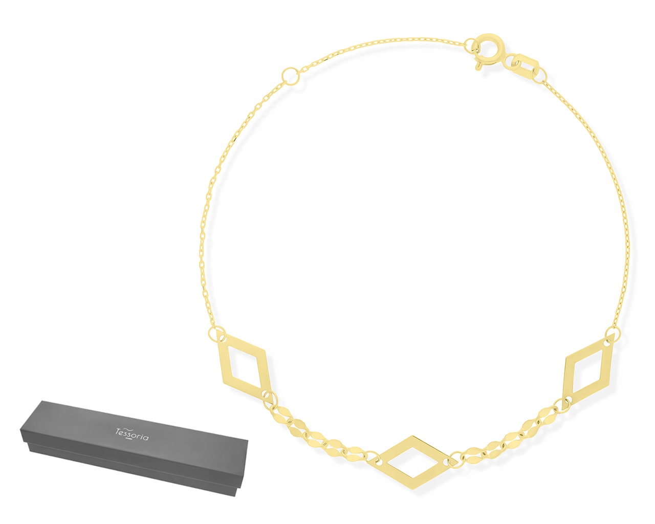 Zlatý dámský náramek 585 Originální módní vzor jako Dárek Zlato 14k