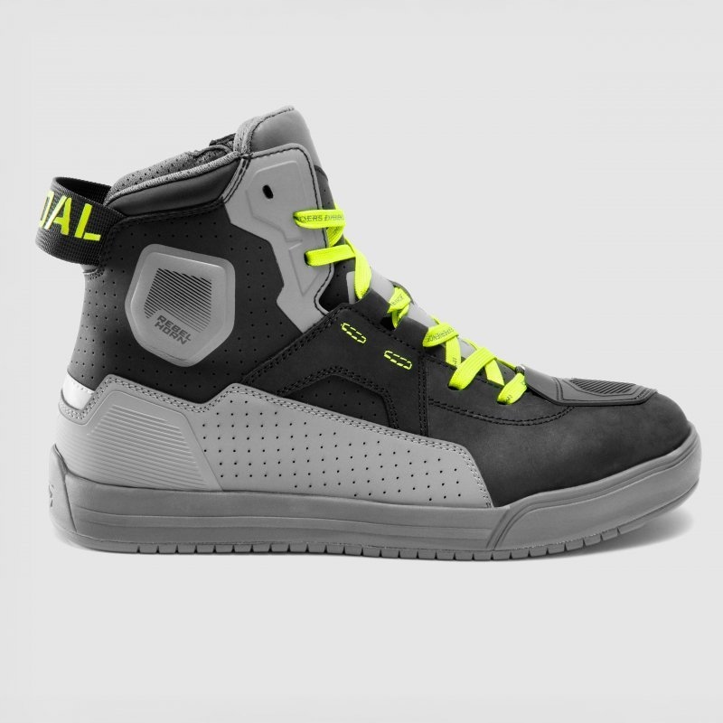 Motocyklové Topánky Rebelhorn Vandal 2 Black Grey Fluo Yellow 43