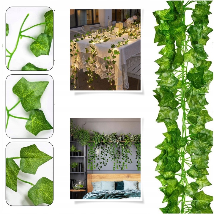 3X SZTUCZNY BLUSZCZ LIŚCIE SZTUCZNE NA ŚCIANE