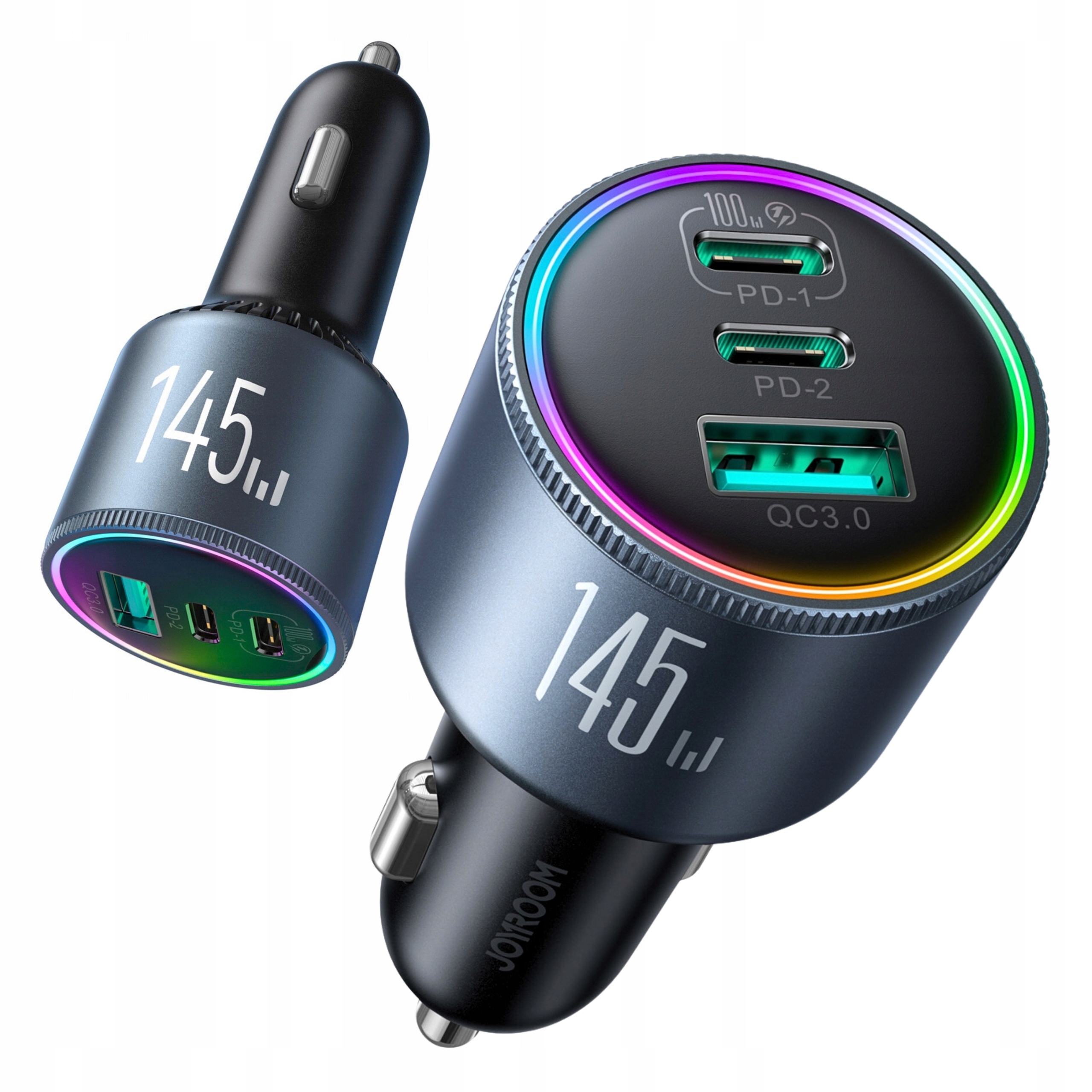 Ładowarka Samochodowa Usb C 120W Pd Qc 4.0 2xUSB-C Usb-a Kabel Usb-c 100W
