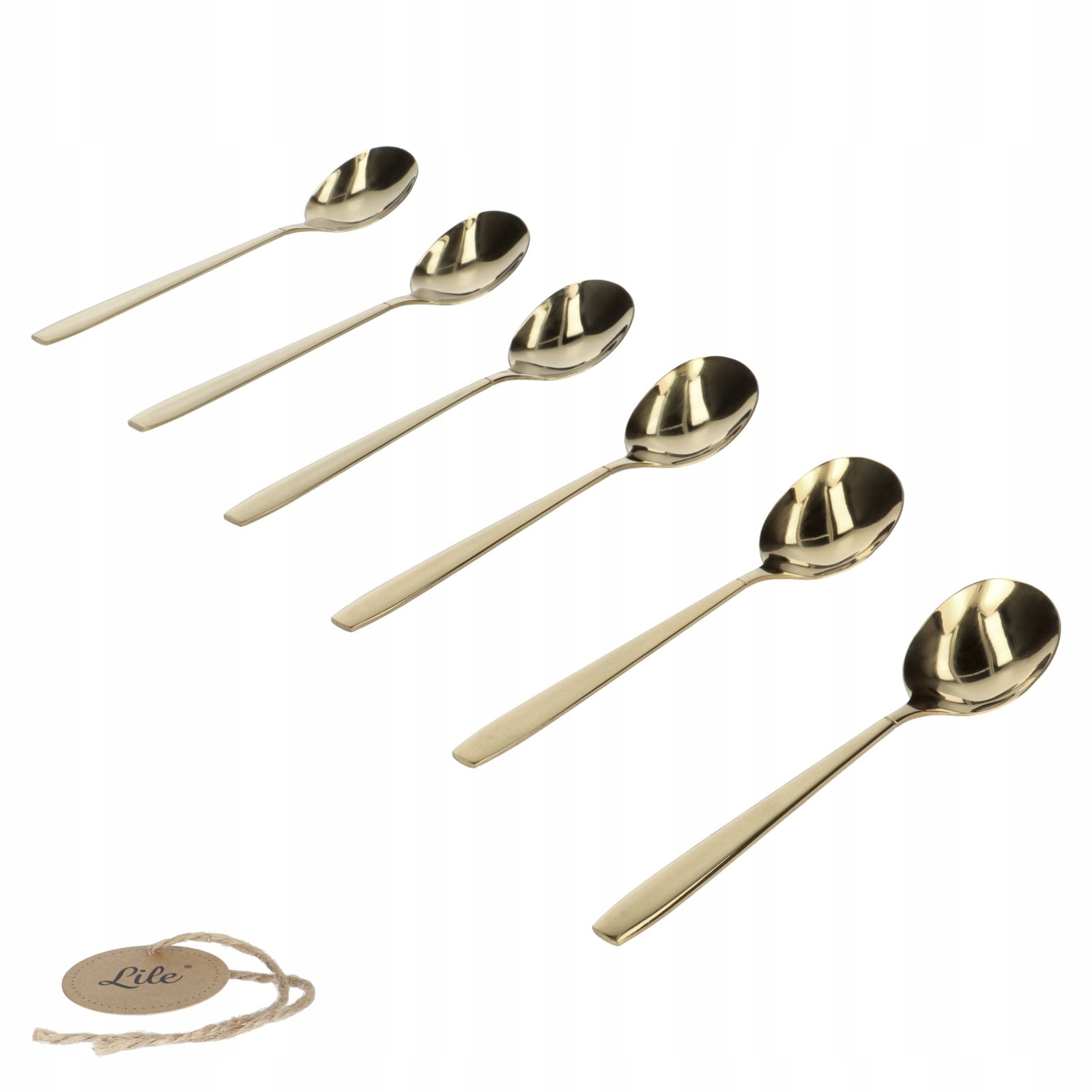 

Łyżeczki do herbaty złote kawy deserowe 6 sztuk