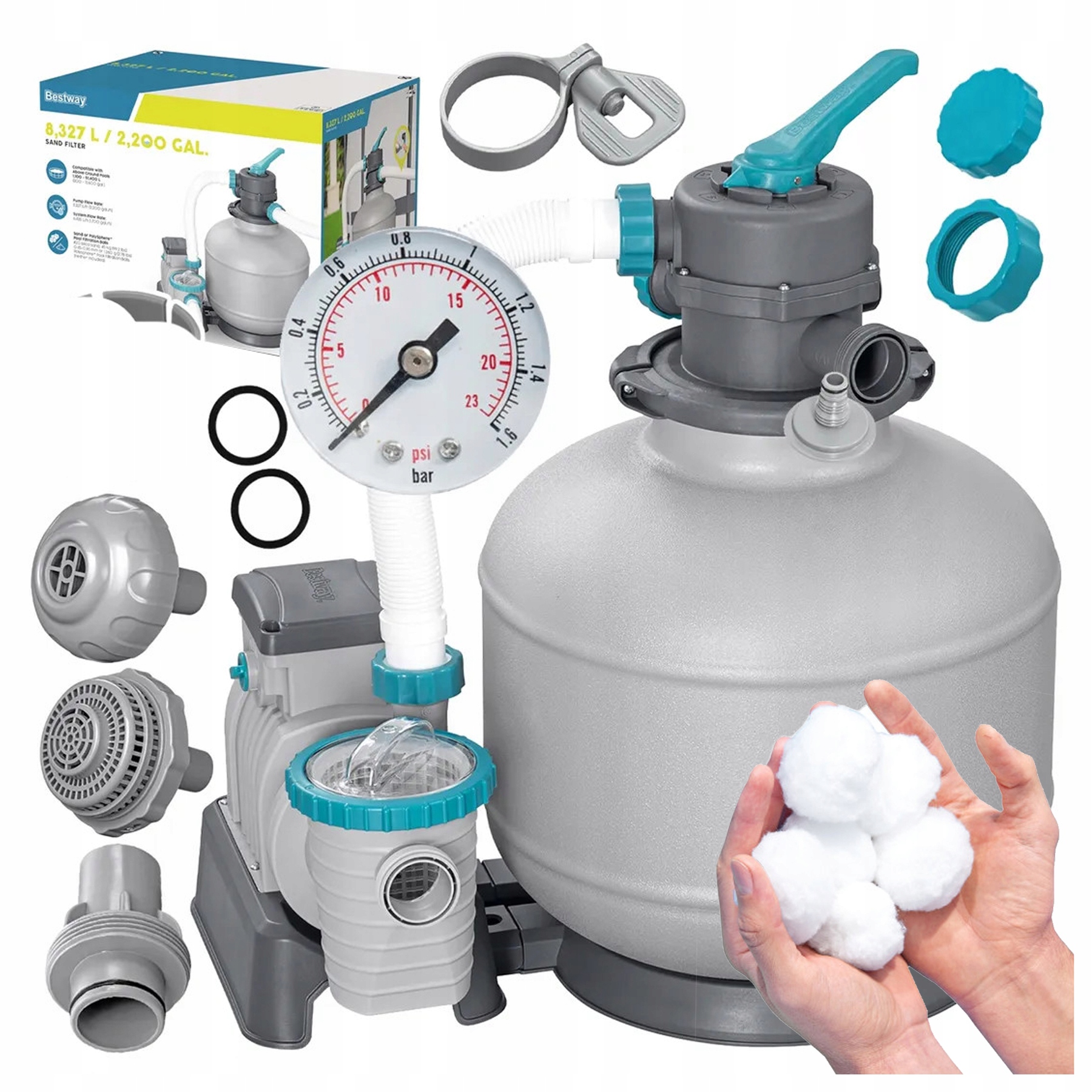 Pískové Čerpadlo Na Vodu Pro Bazény 8327 l/h Bestway 58499 Filtrační Kuličky