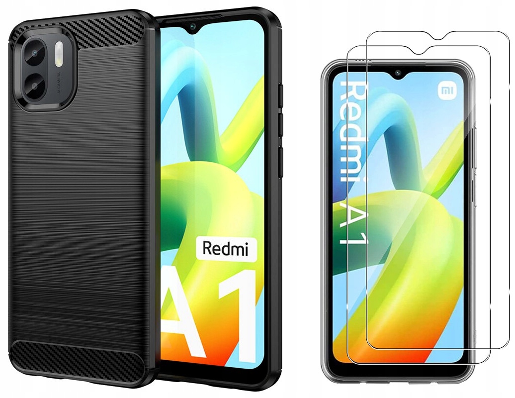

Etui 2x Szkło do Xiaomi Redmi A1 Karbon Case