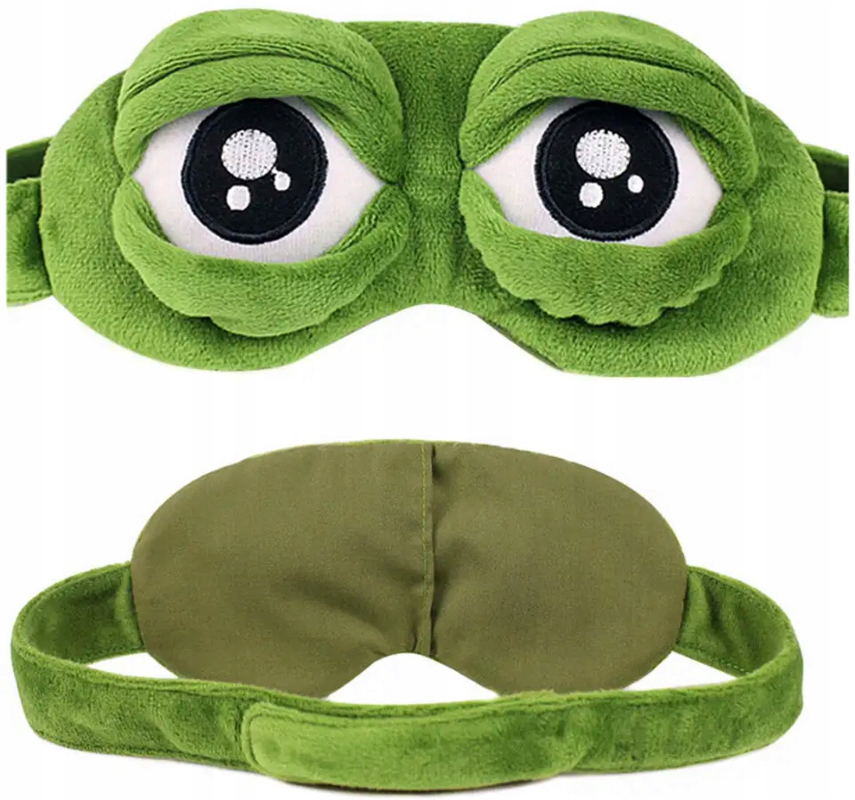 OPASKA NA OCZY MASKA DO SPANIA SNU RELAKSU żabka Pluszowa OLDMAN na rzep